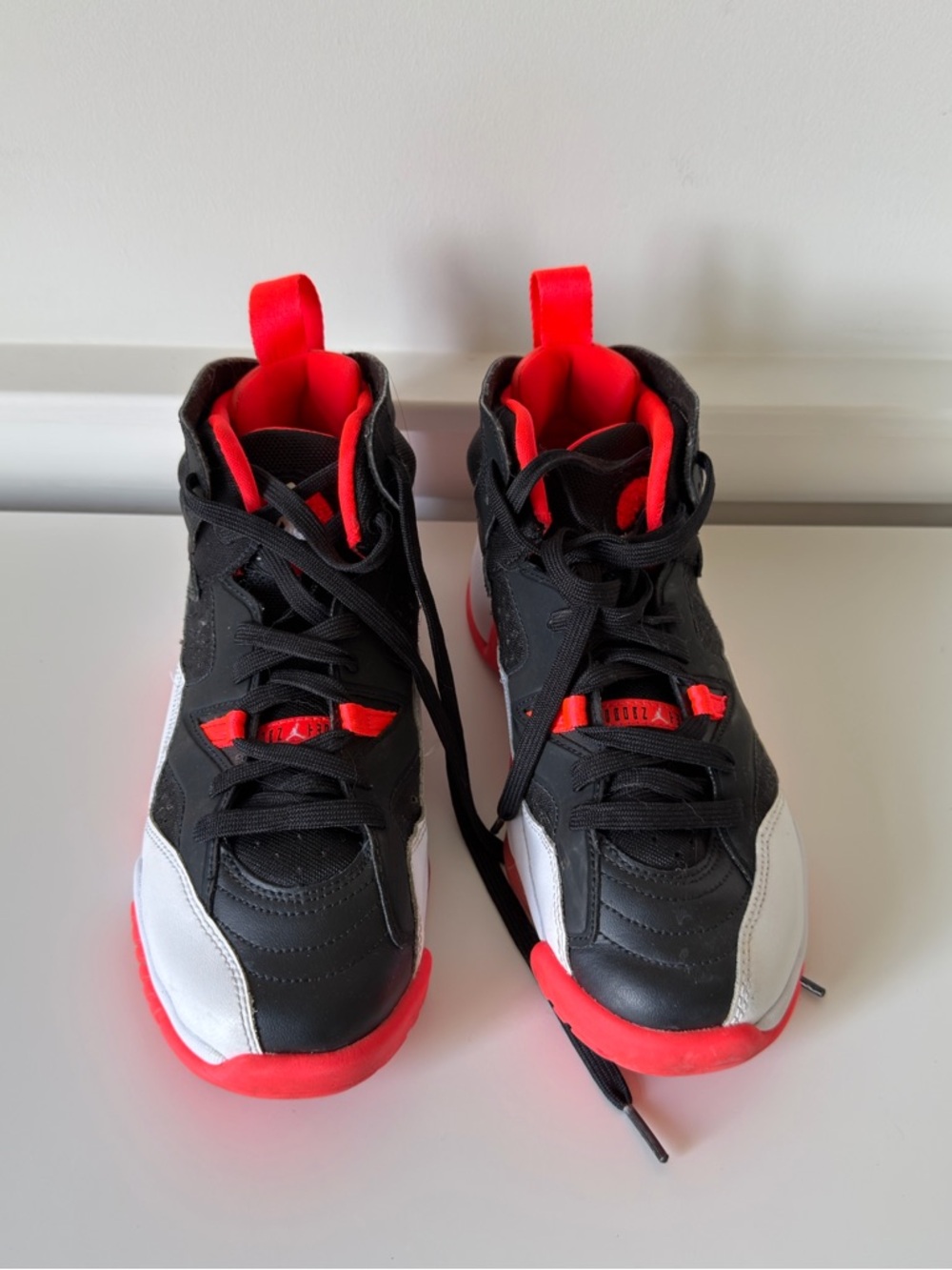 Jordan Kids Black, White & Red High-Top Sneakers